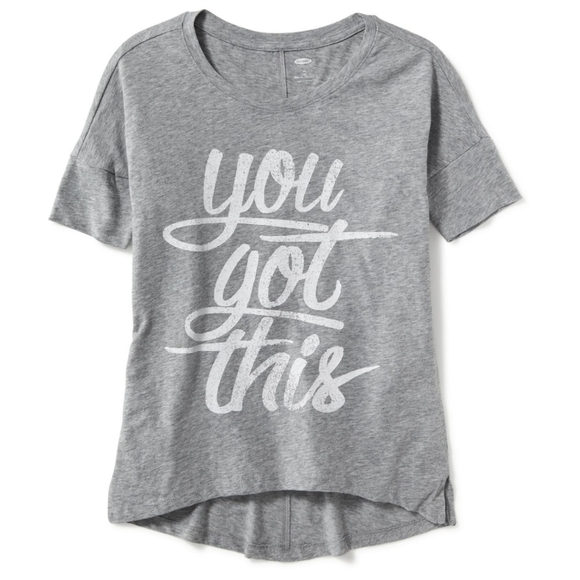 ✨NWT Old Navy "You Got This" Split Hem Graphic Tee Tunic Girls XL (14) ✨ - Picture 1 of 10